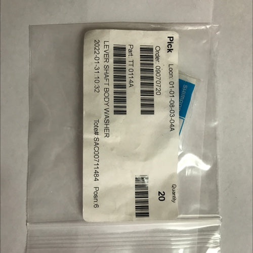 LEVER SHAFT BODY WASHER TT 0114A